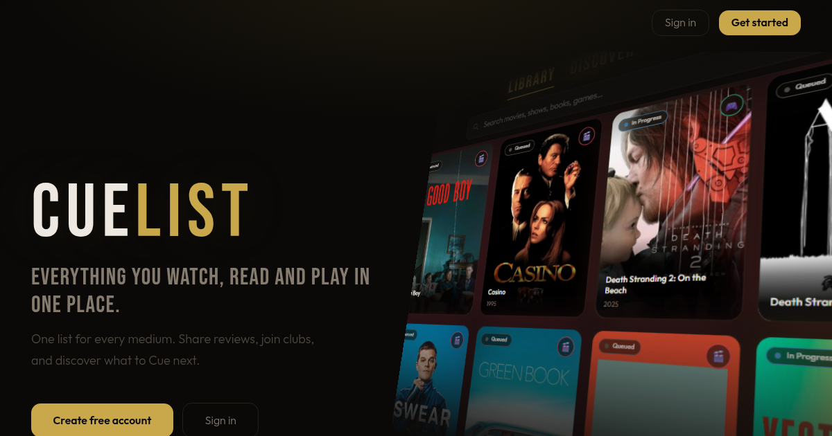 I was sick of juggling multiple apps for managing my watchlist. So I built CueList. logo